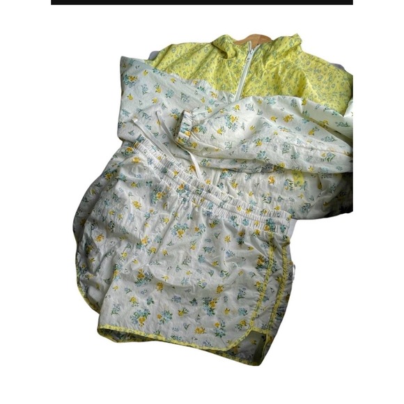 Floral Windbreaker +‎ Shorts Set Size M | Y2K Cottagecore Matching Set - Picture 4 of 5